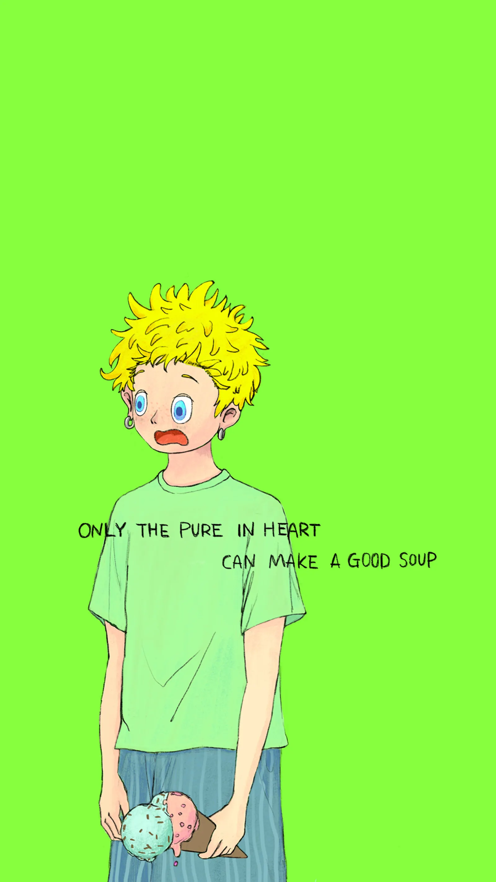 アイスを持った男の子のイラスト