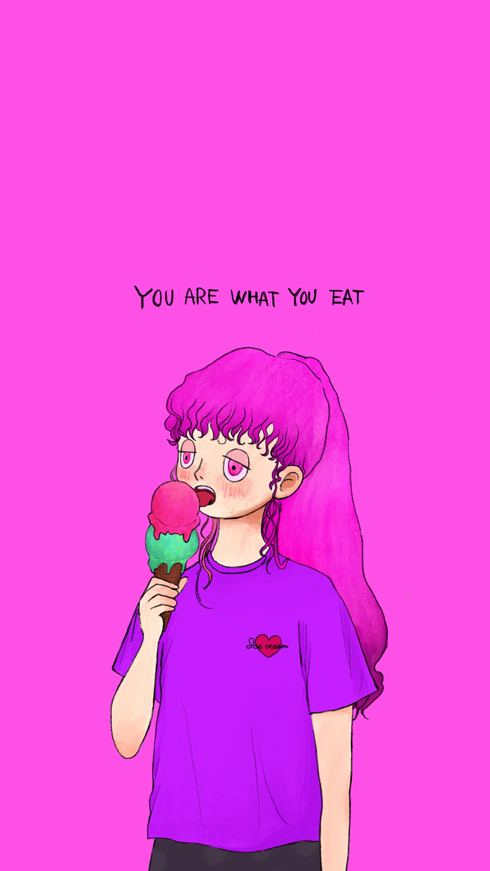 アイスを持った女の子のイラスト